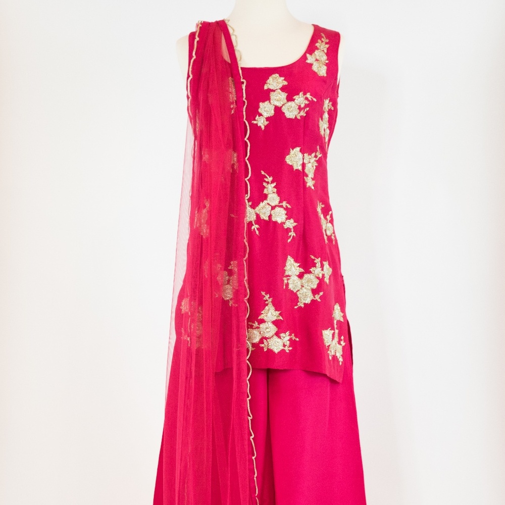 Payal Singhal Hot Pink Palazzo Suit